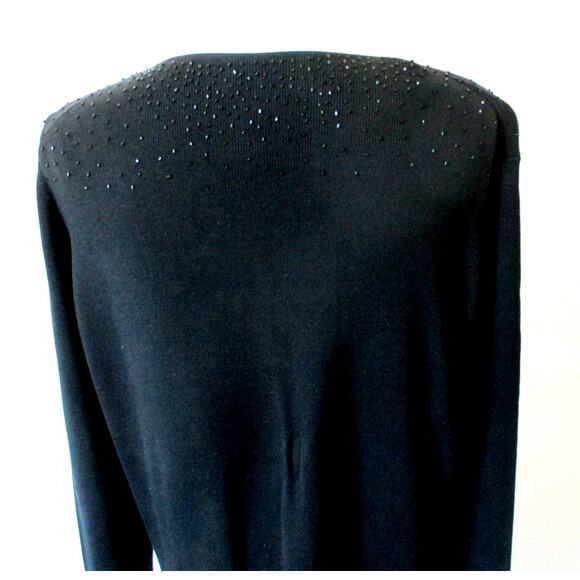 Rena Rowan Women's Long Sleeve Black Beaded Cardigan Sweater Size 1X - Picture 6 of 10